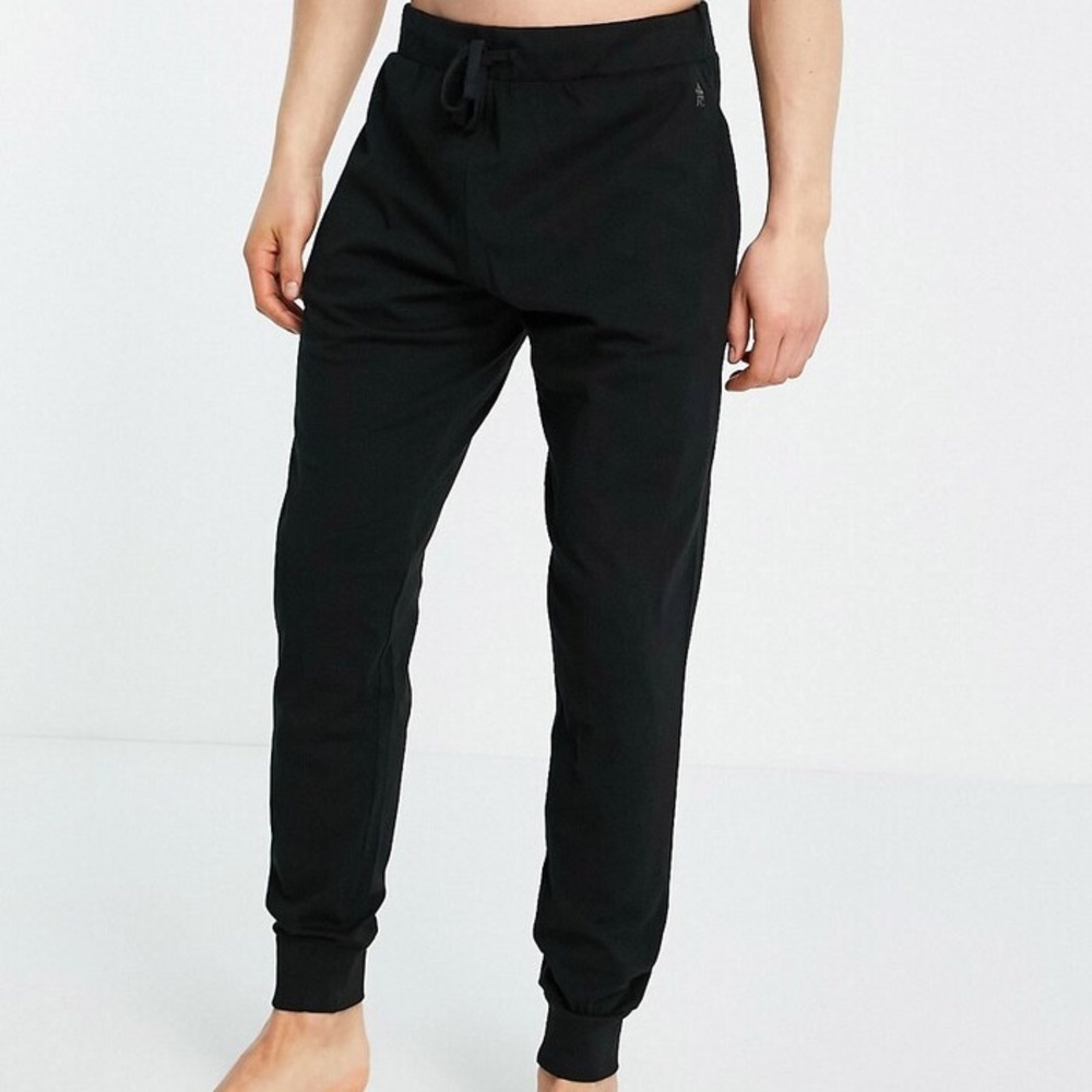 French connection jersey lounge joggers in black and gunmetal